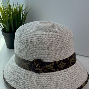 Louis Vuitton-UpCycled leather on non Branded Hat